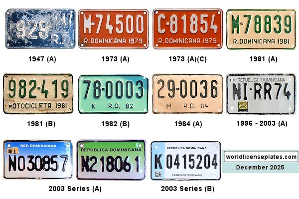 Motorcycle, Moped license plates