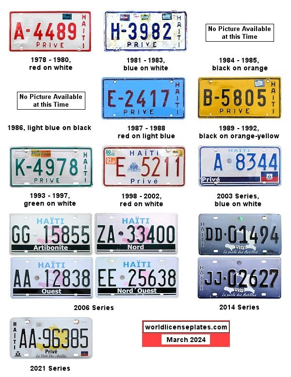 Private/Passenger license plates