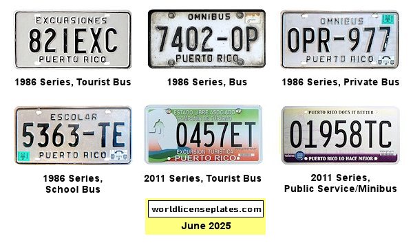 Bus (Tourist, Private, School) license plates