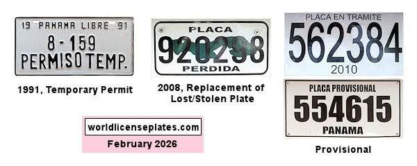 Temporary, Provisional, Replacement license plates