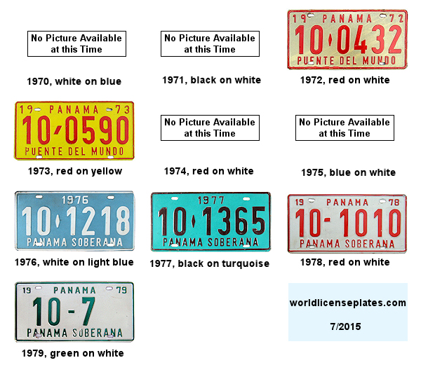 US Personnel in the Panamá Canal Zone license plates