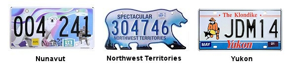 Territories license plates