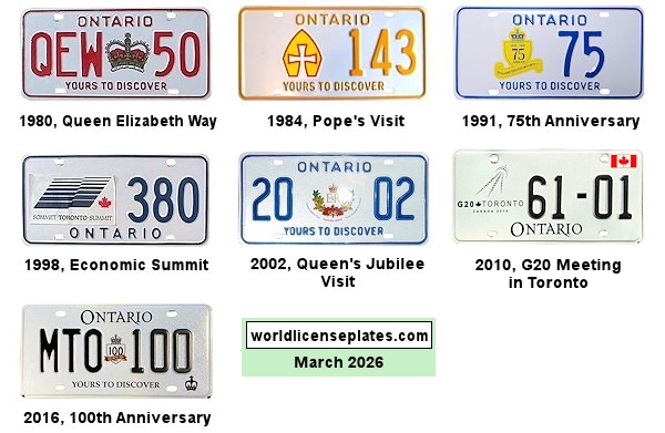 Ontario license plates