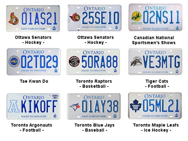 Special Interest license plates