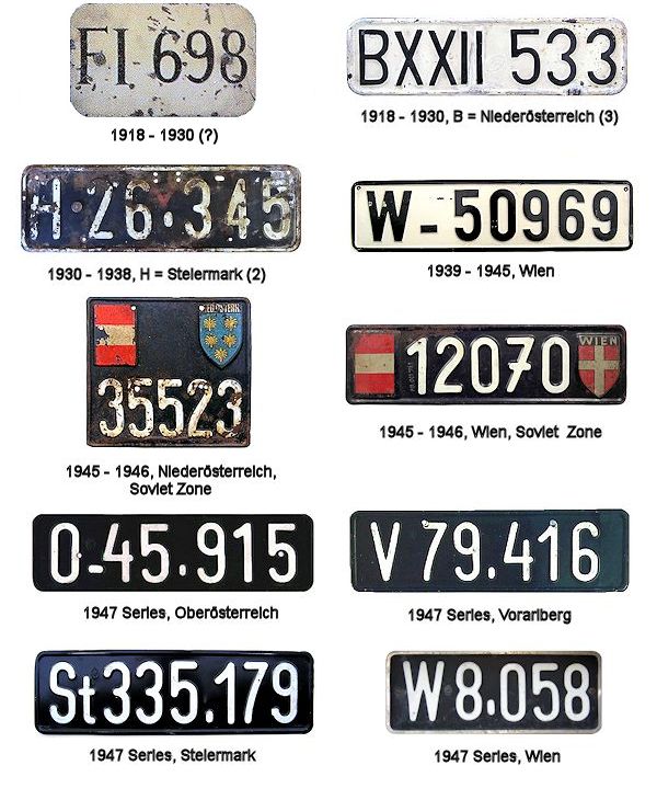 1910's - 1980's license plates