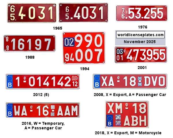 Temporary, Export license plates