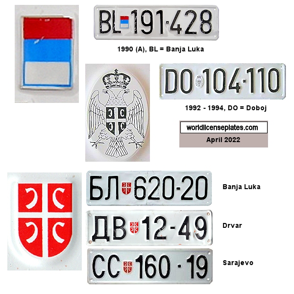 Srpska Republic - Serbian Area license plates