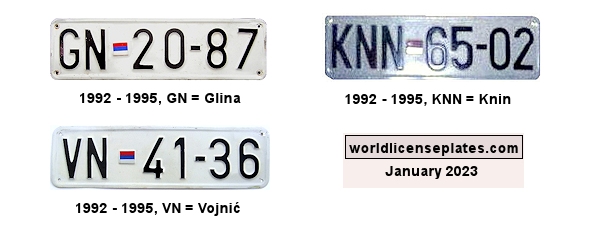 Republika Srpska Krajina license plates