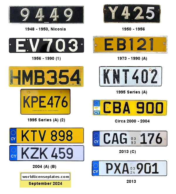 Various Vehicle Types license plates