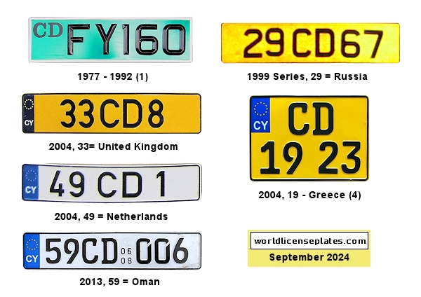 Diplomatic Corps license plates
