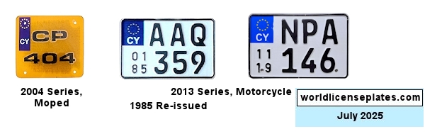 Motorcycle, Moped license plates