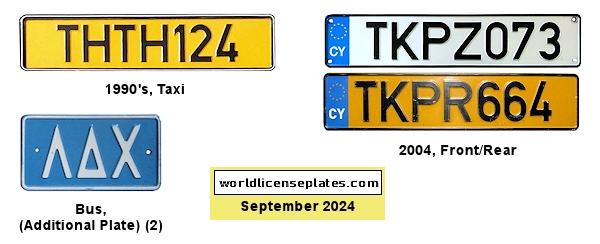 Public Service, Bus, Taxi license plates