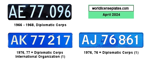 Diplomatic Corps license plates