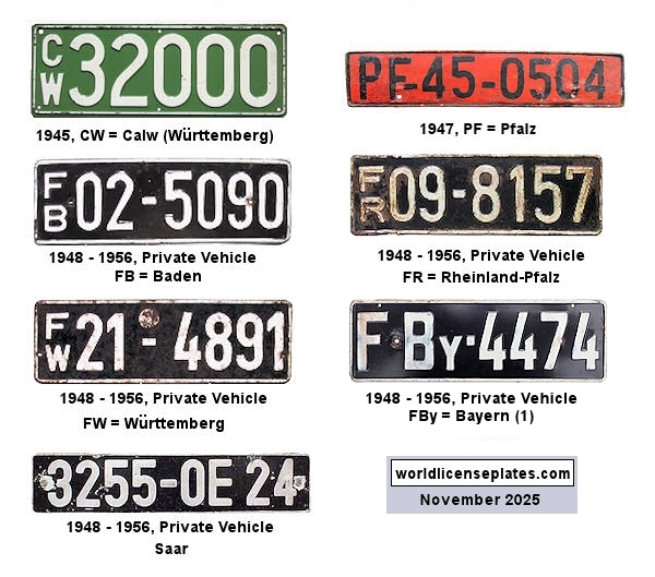 Private/Passenger license plates