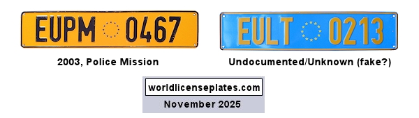European Contingents and Missions in Other Countries license plates