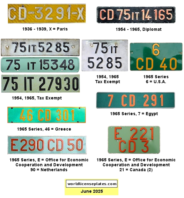 Diplomatic Corps license plates