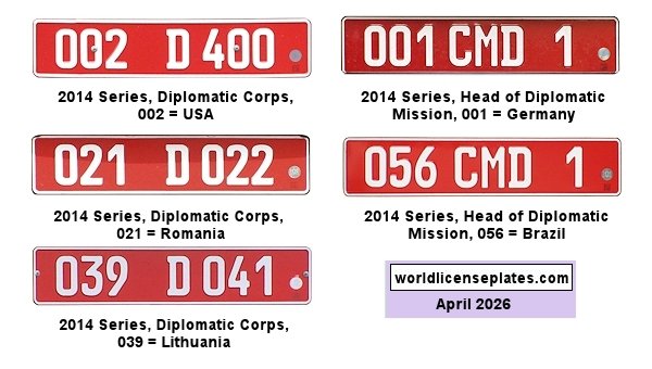 Diplomatic Corps license plates