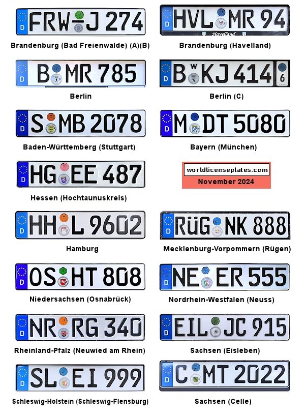 Private/Passenger license plates