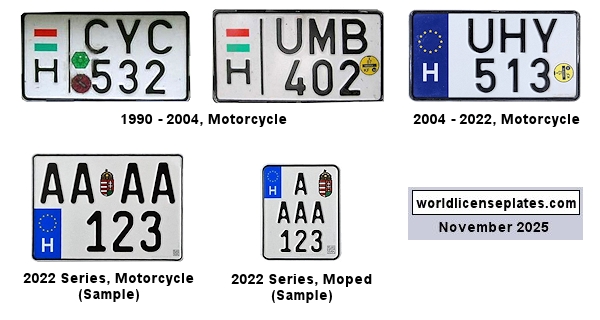 Motorcycle, Moped license plates