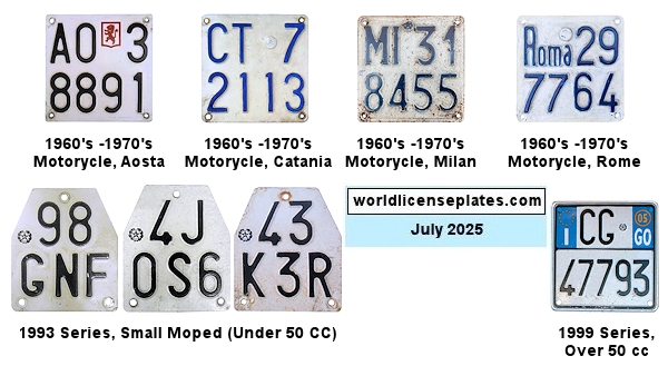 Motorcycle, Moped license plates