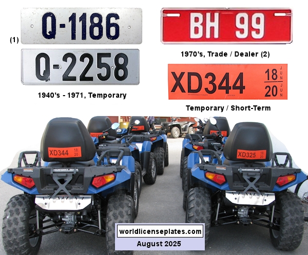 Temporary, Provisional, Dealer license plates