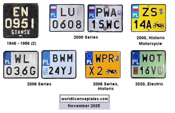 Motorcycle, Moped, Agricultural license plates