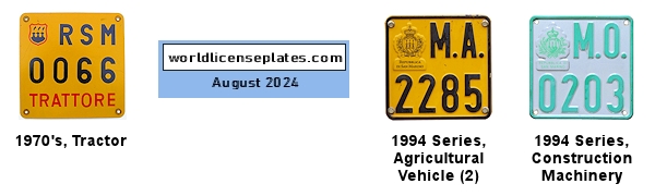 Agricultural, Machinery license plates