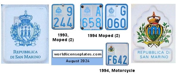 Moped, Motorcycle license plates