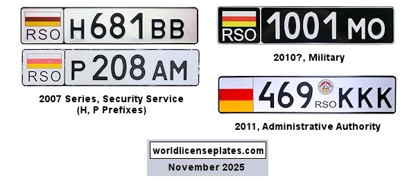 South Ossetia license plates