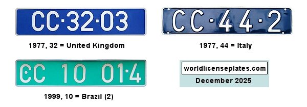 Consular Corps license plates