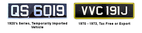 Import, Export license plates