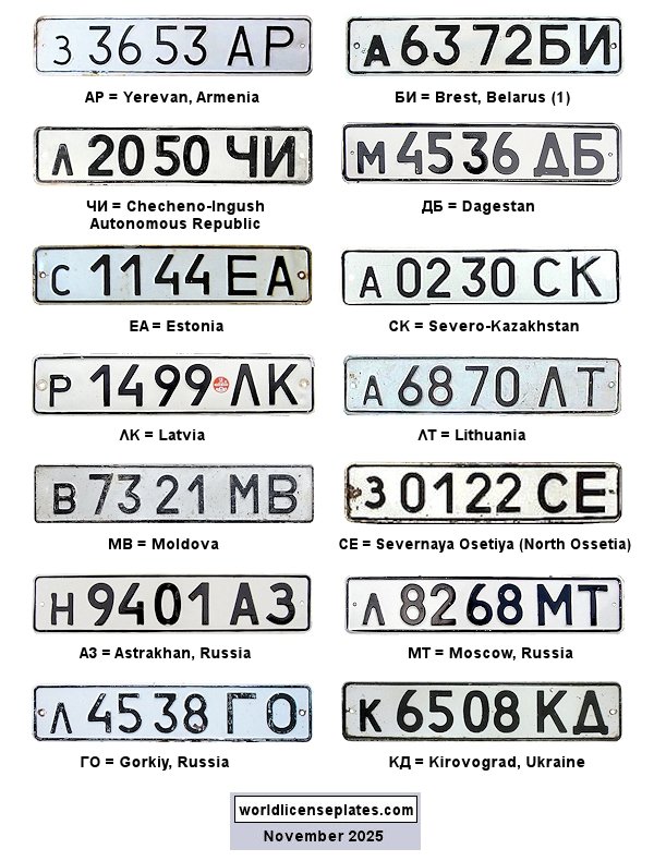 Private/Passenger license plates