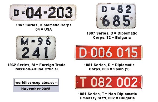 Diplomatic Corps, Non-Diplomatic Technical license plates