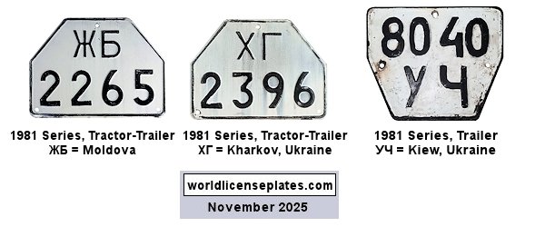 Tractor, Trailer license plates