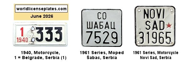 Motorcycle, Moped license plates