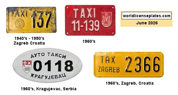 Taxi (Additional) license plates