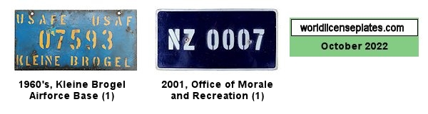 United States Forces license plates