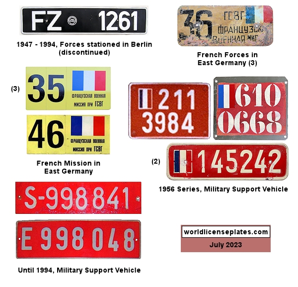 French Forces license plates