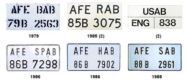 American Forces Europe (AFE) license plates