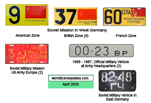 Soviet Union Forces license plates