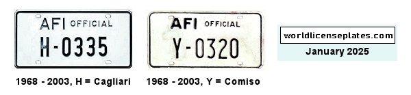 Allied Forces - Official (1968 - 2003) license plates