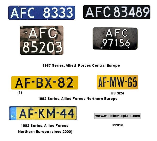 Allied Forces license plates
