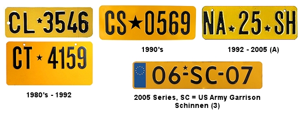 United States Forces license plates
