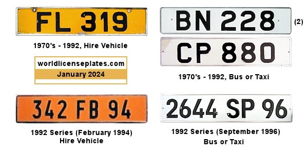 Public Service Vehicle license plates