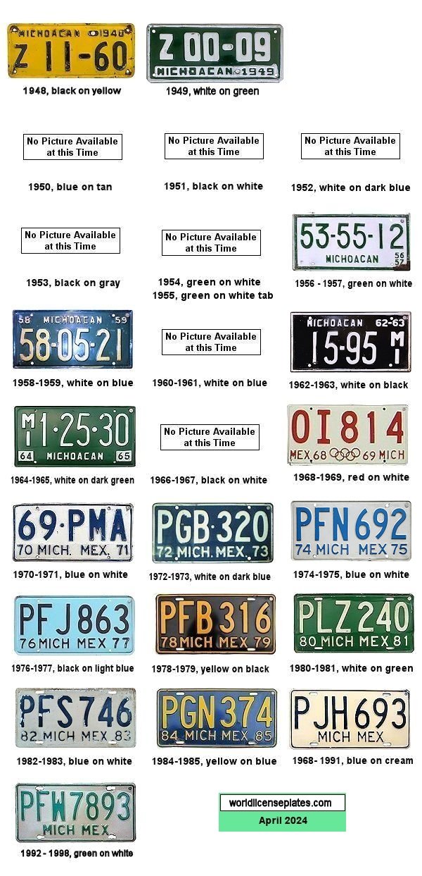 Plate History license plates
