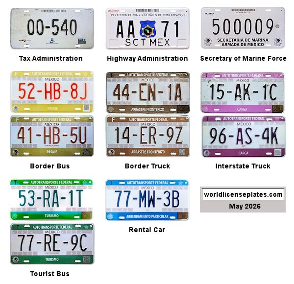 MÉXICO license plates