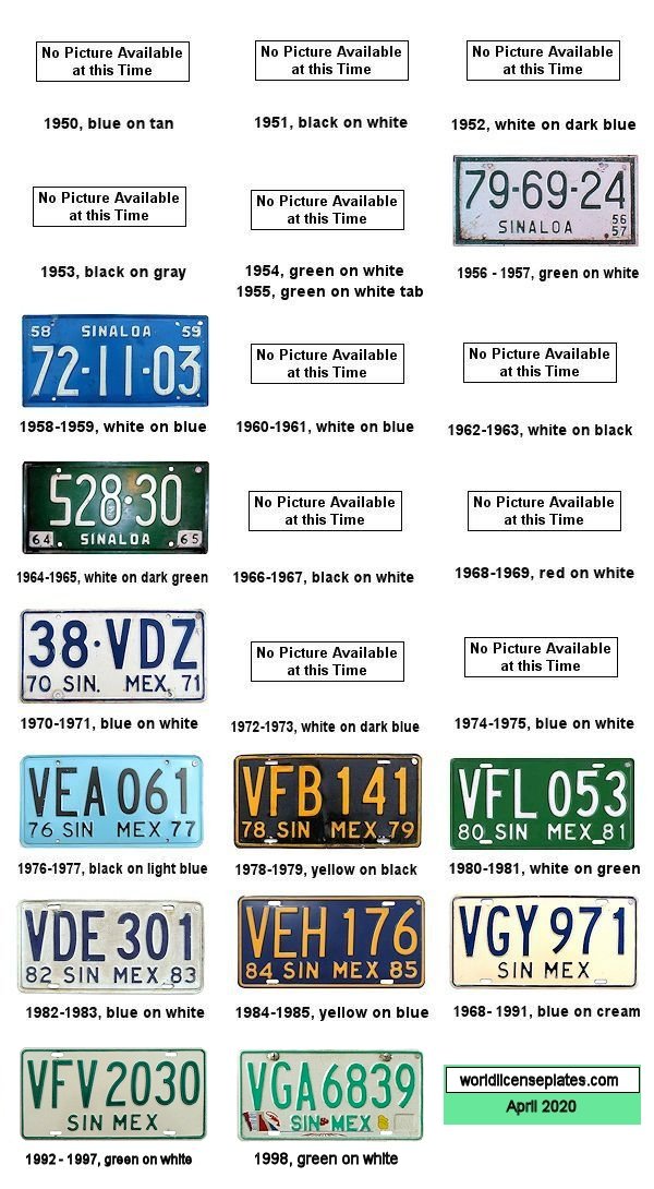Plate History license plates