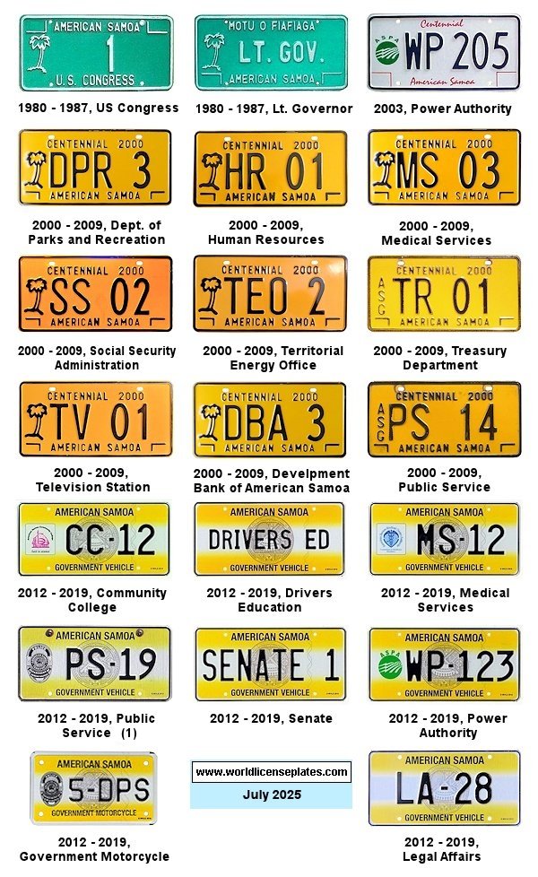 Government, Official license plates