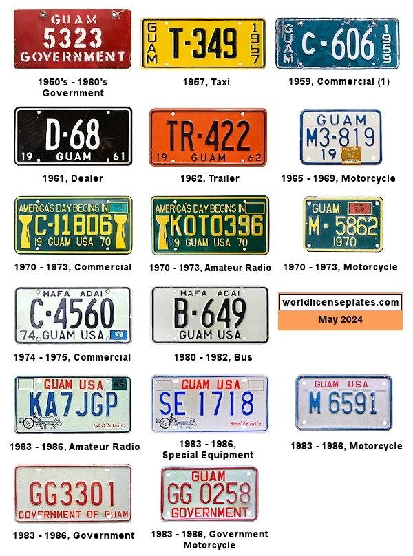 1950's - 1980's license plates