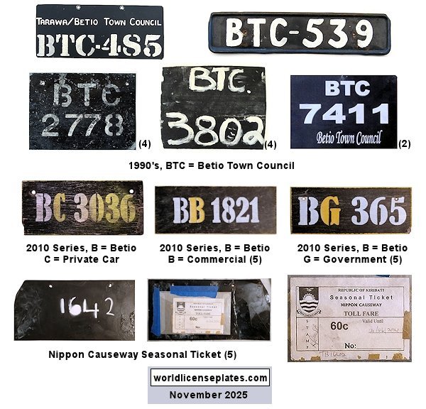 Betio (South Tarawa) license plates